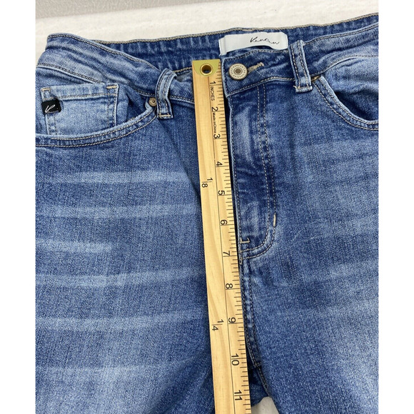 Kancan Jeans Junior Size 13 Destroyed Medium Wash Denim Straight Stretch Hi Rise - Picture 8 of 12